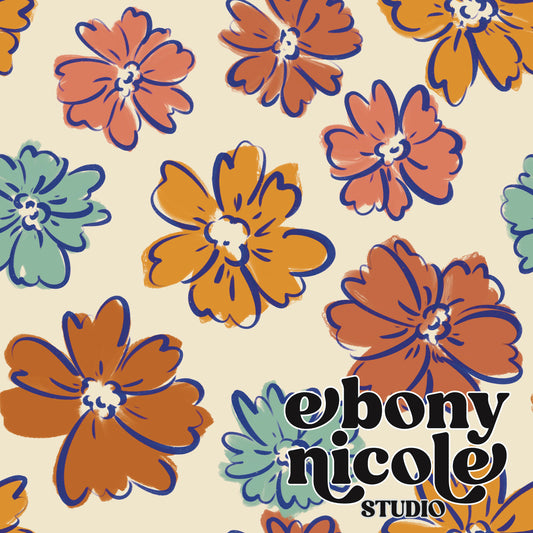 Springtime Floral Seamless Pattern (Cream)
