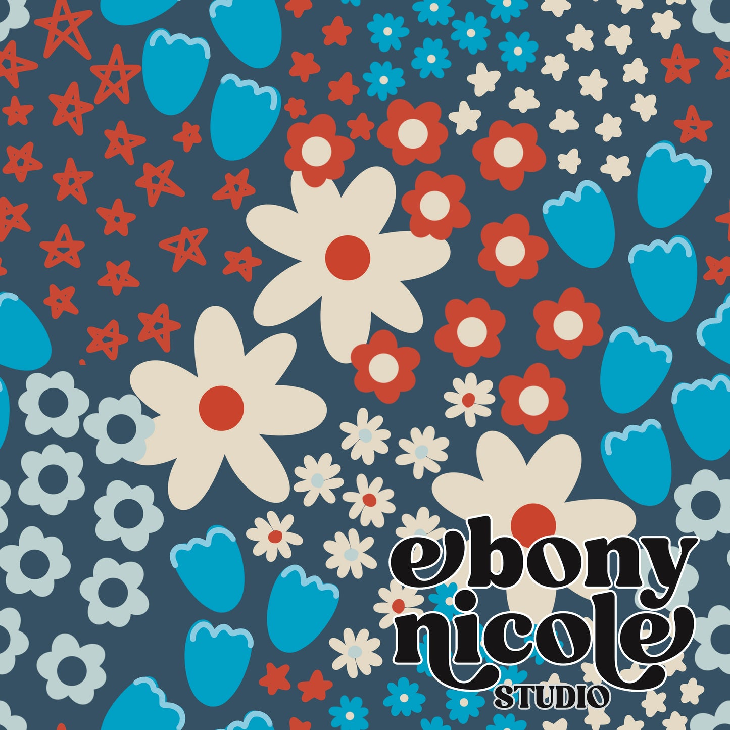 Red, White & Blue Floral