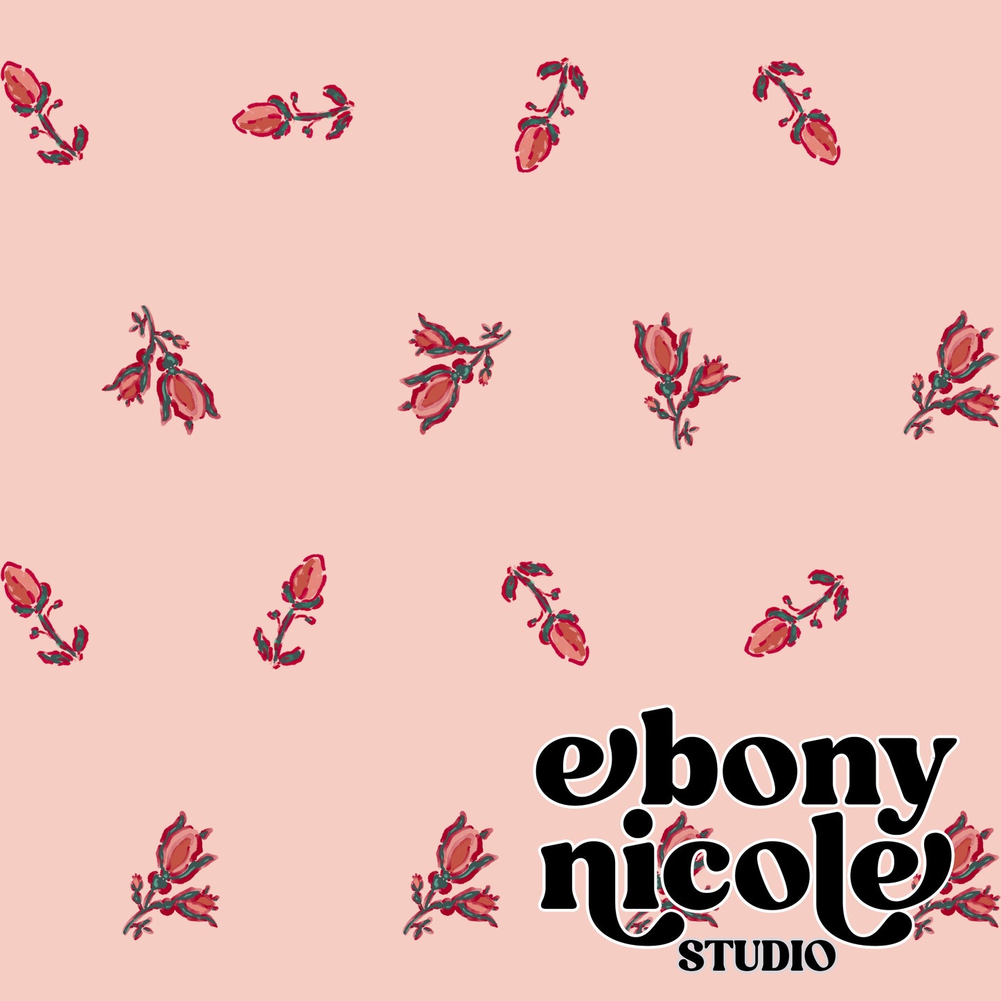 Rose Floral Seamless Pattern- Light Pink