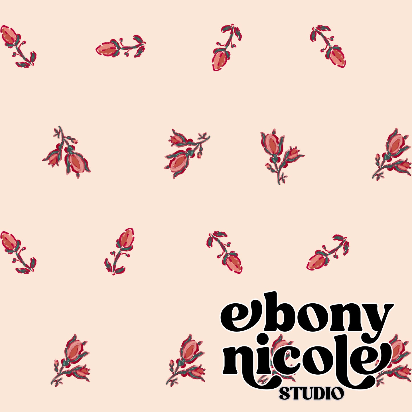 Rose Floral Seamless Pattern- Light Tan