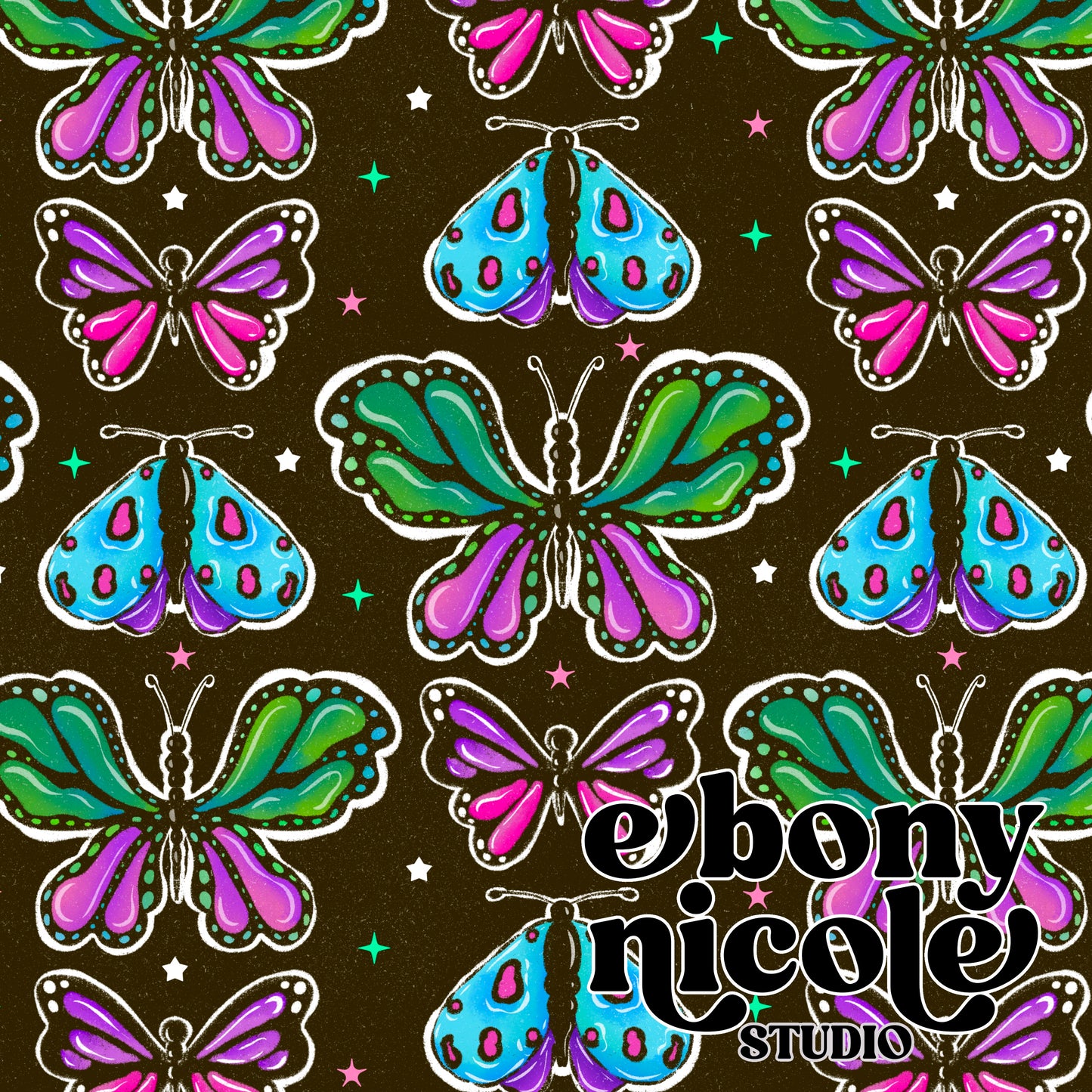 Spring Butterflies-Dark Black Brown