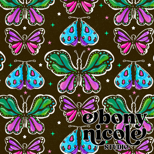 Spring Butterflies-Dark Black Brown