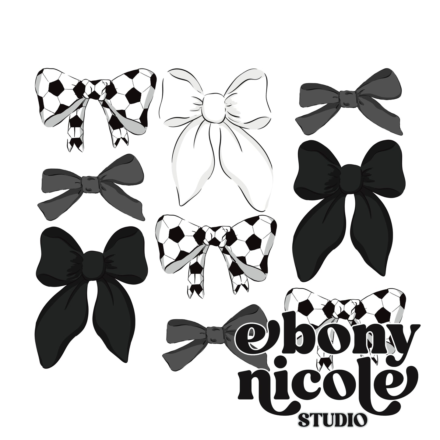 Soccer Variety Vintage Bow PNG