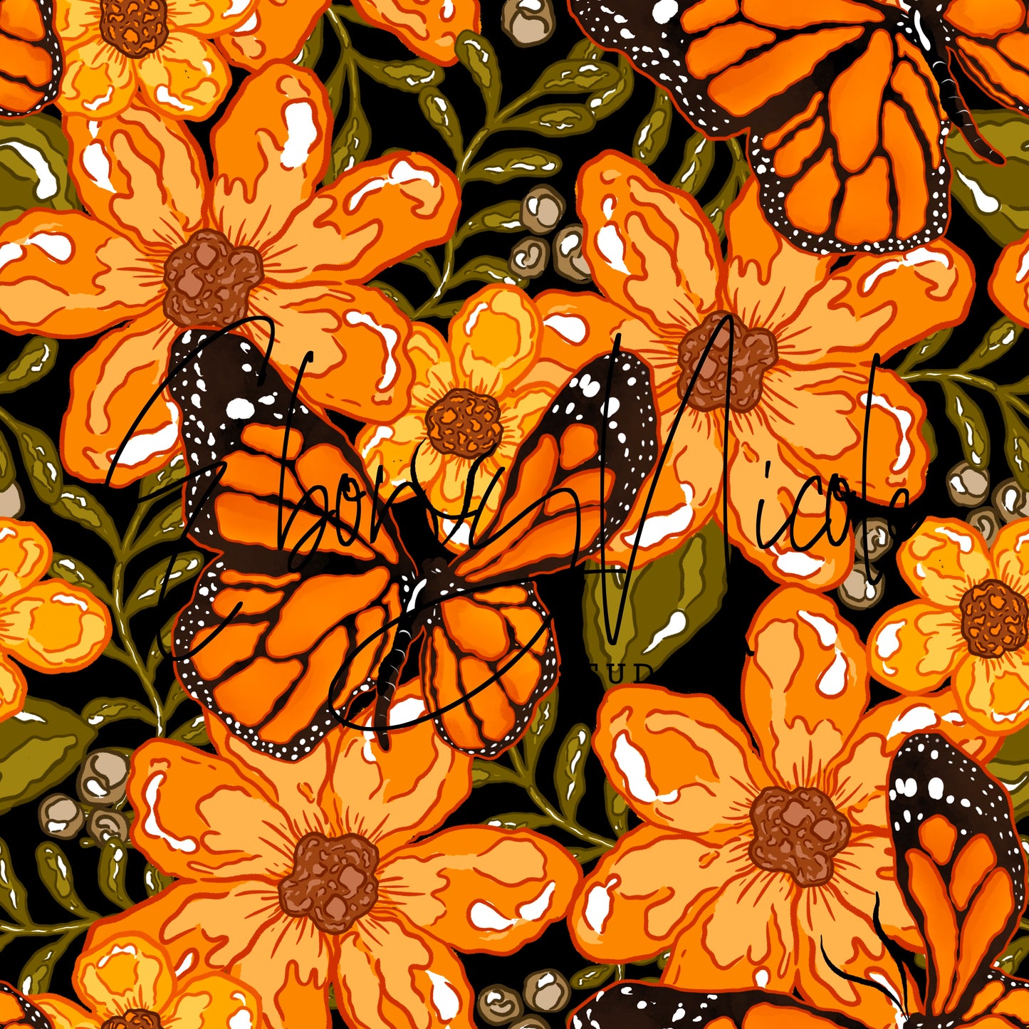 Fall Flowers & Butterflies