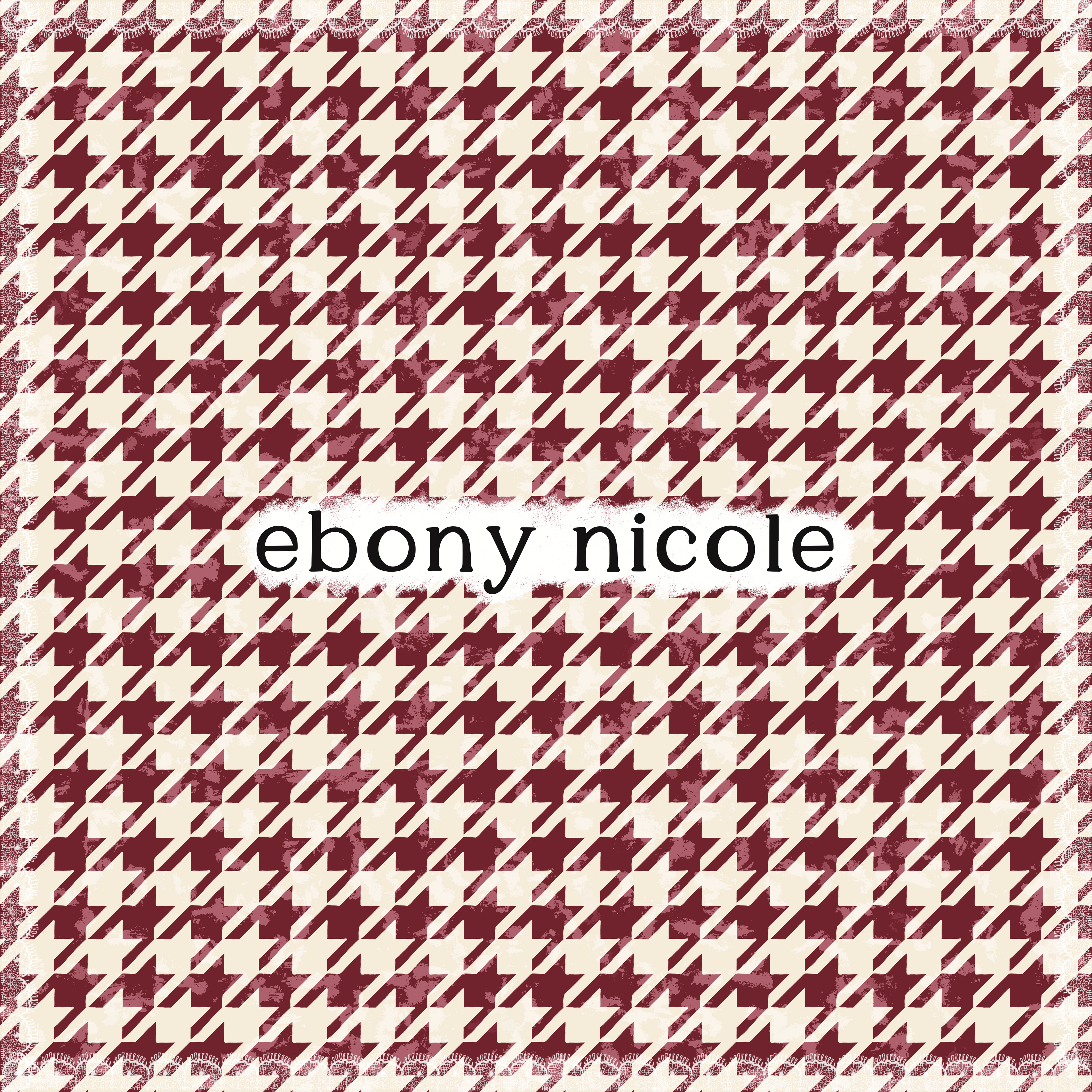 Mulberry Cream Houndstooth