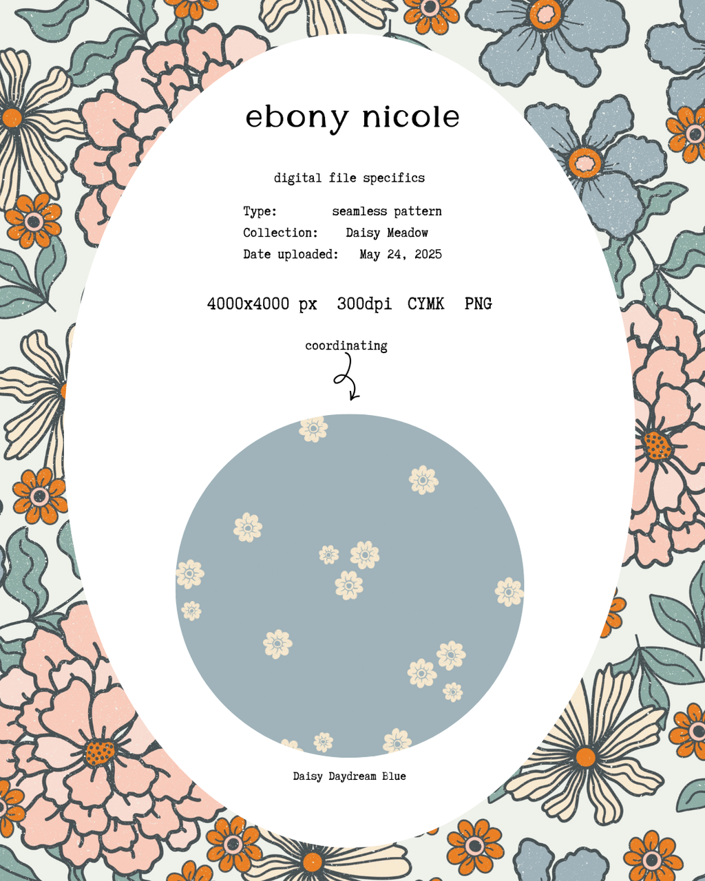 Blush Floral Garden Mist Blue