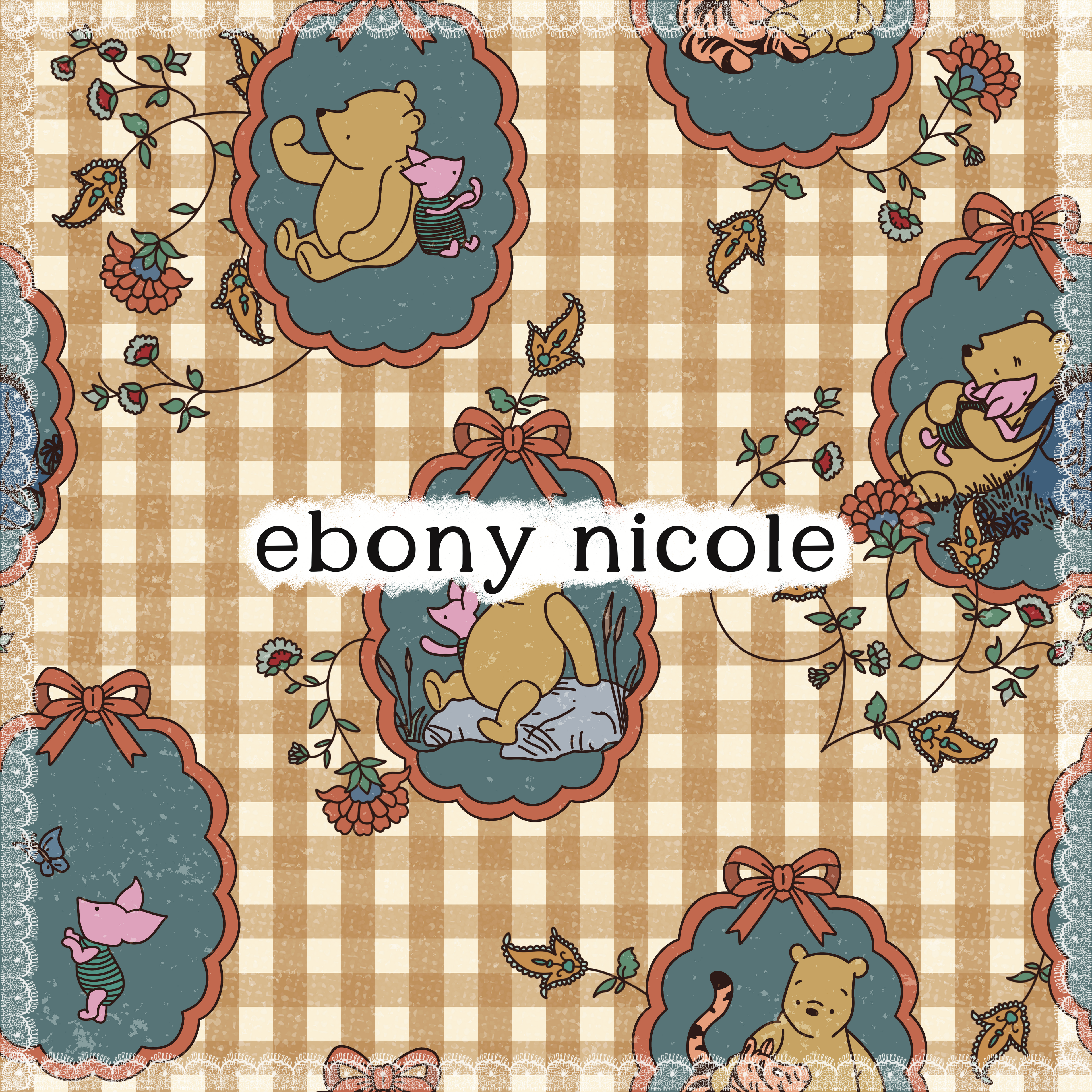 Vintage Coquette Bow Frames Teddy Bear