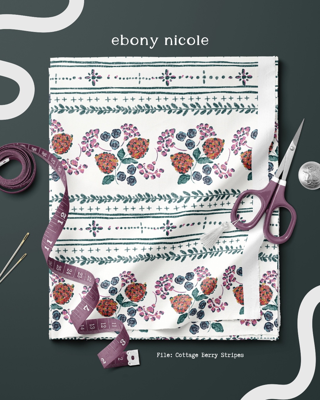 Cottage Berry Stripes