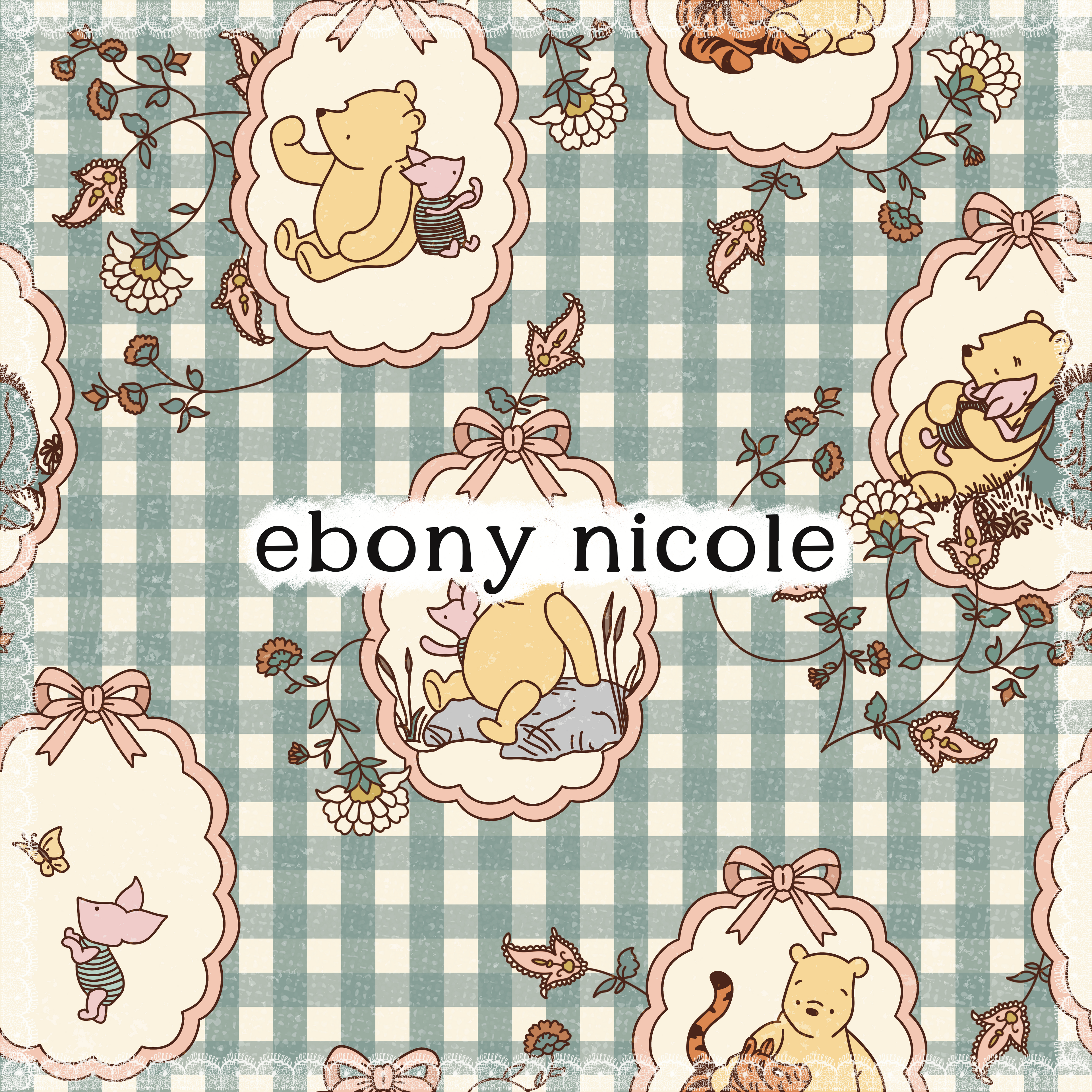 Vintage Coquette Bow Frames Teddy Bear
