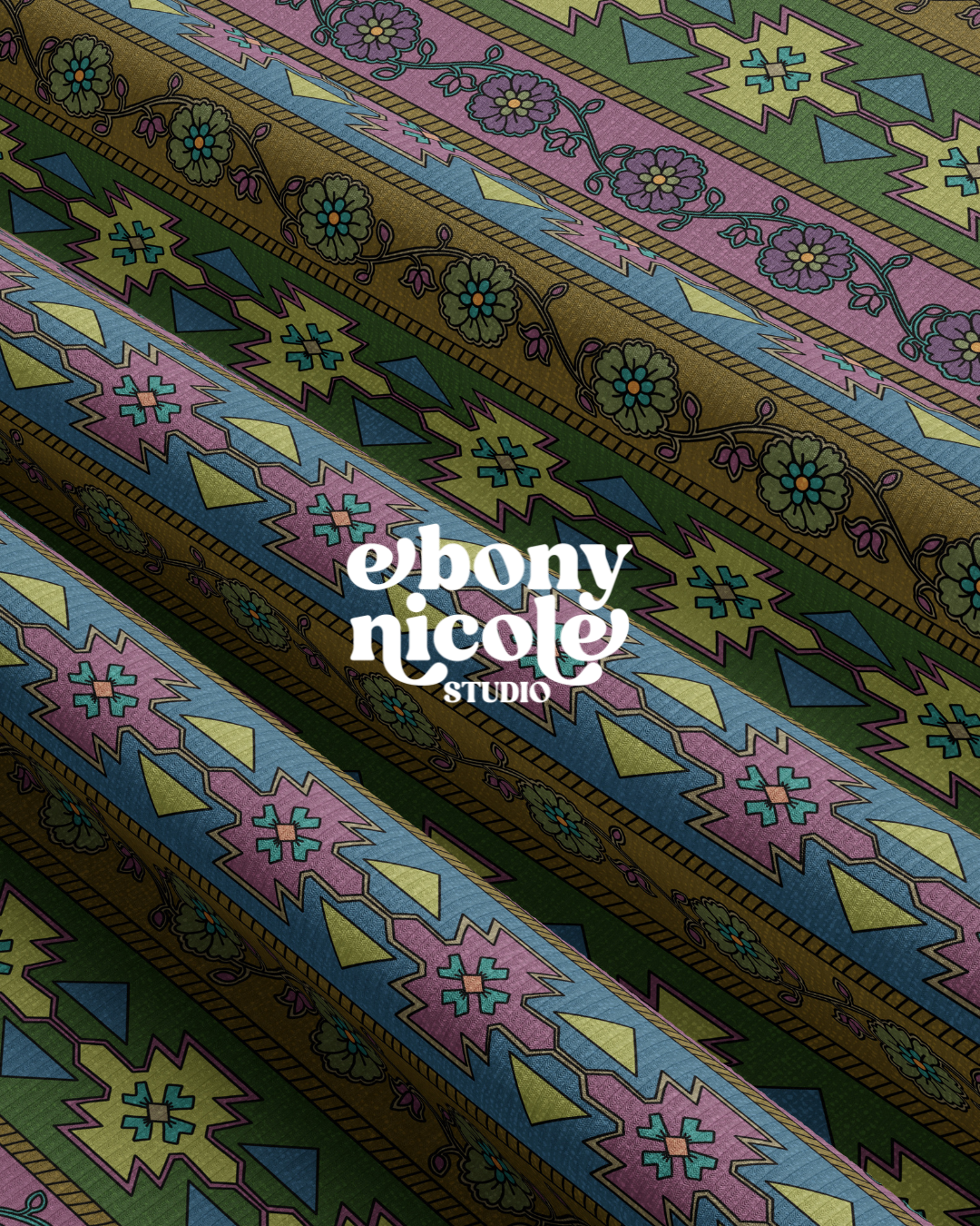 Prairie Bloom Tapestry – Moss & Plum