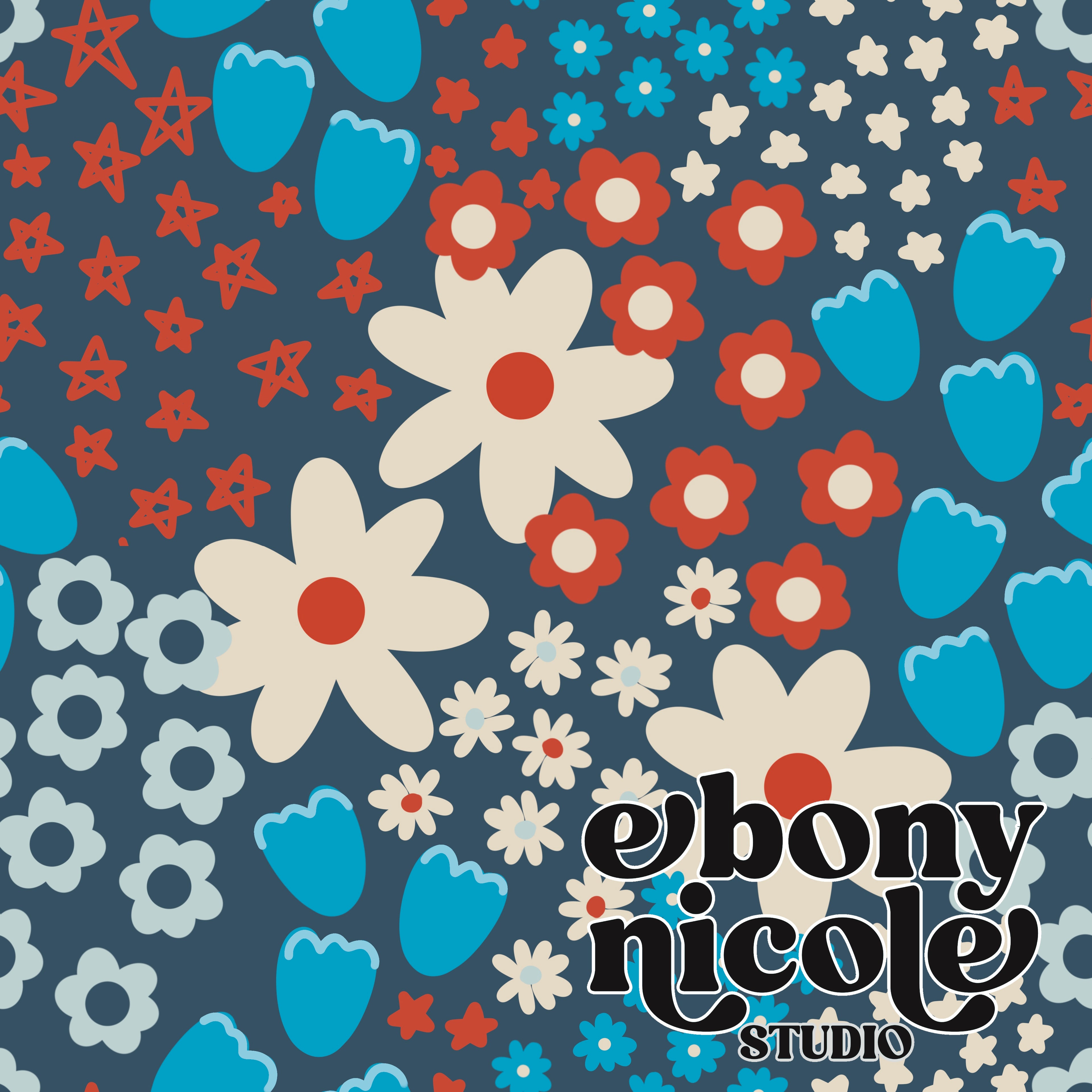 Red, White & Blue Floral