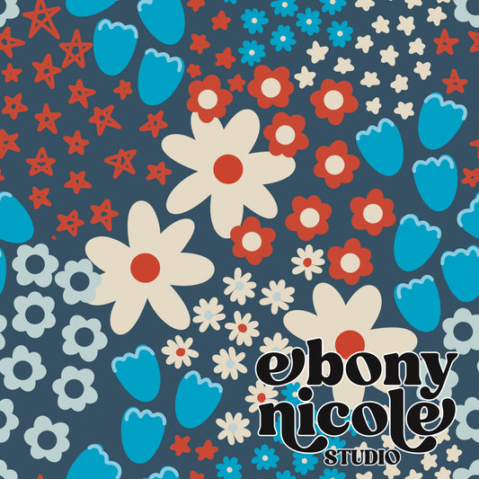 Red, White & Blue Floral