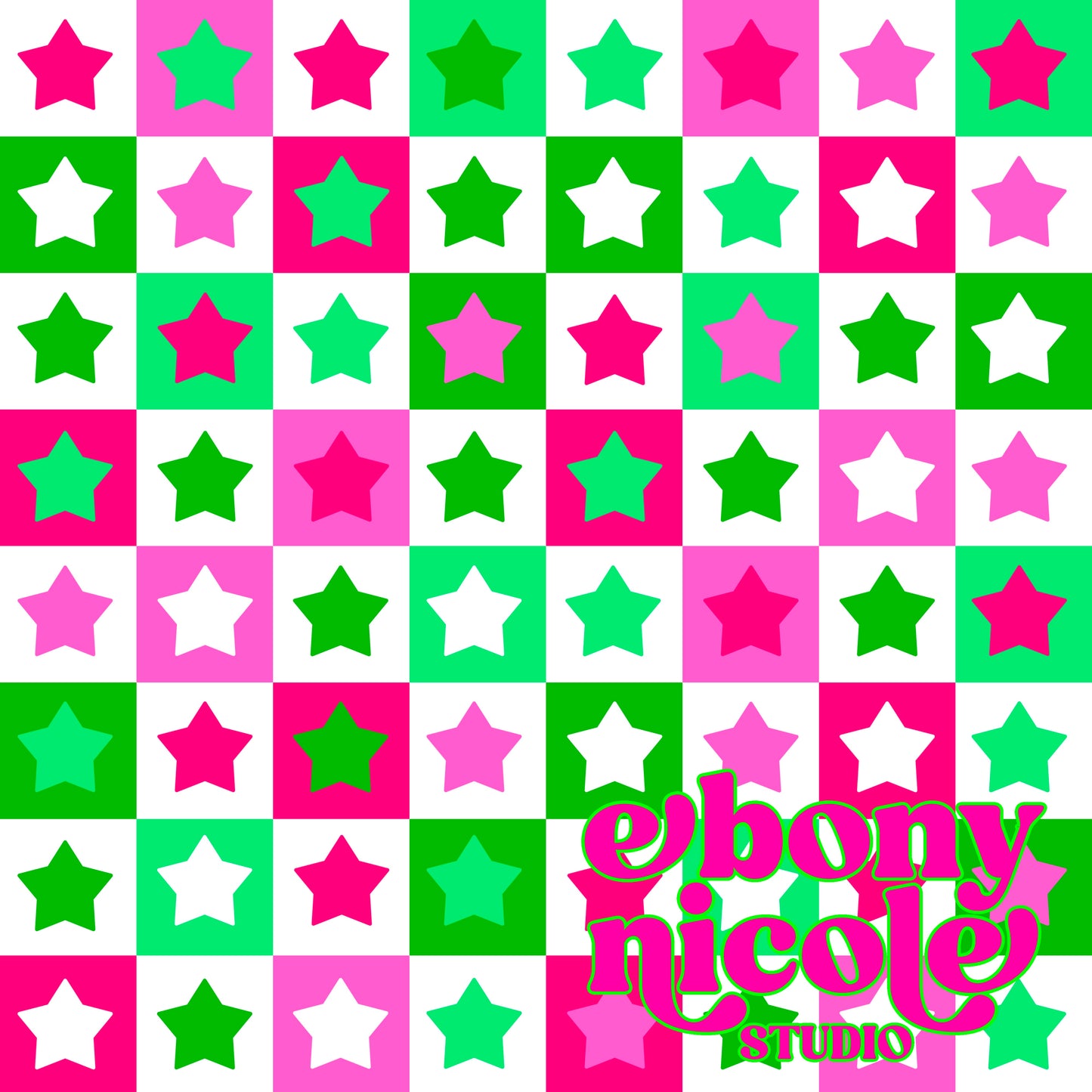 Checkered Pink & Green