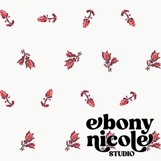 Rose Floral Seamless Pattern- Light Gray