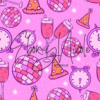 New Year Seamless Pattern - Light Purple