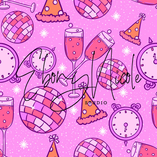 New Year Seamless Pattern - Light Purple