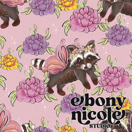 Trash Panda Floral-Pink