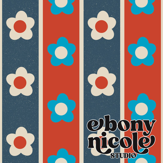 Floral Fourth Of July Vertical Linage