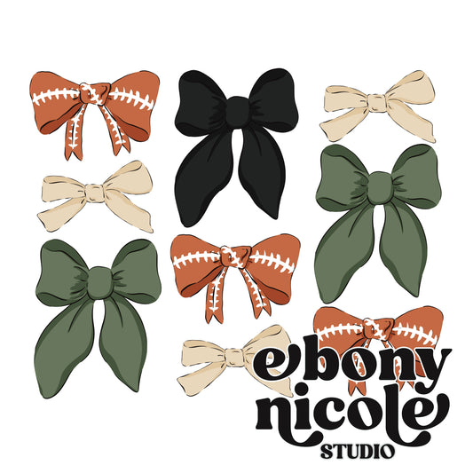 Football Variety Vintage Bow PNG