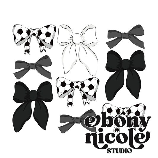 Soccer Variety Vintage Bow PNG