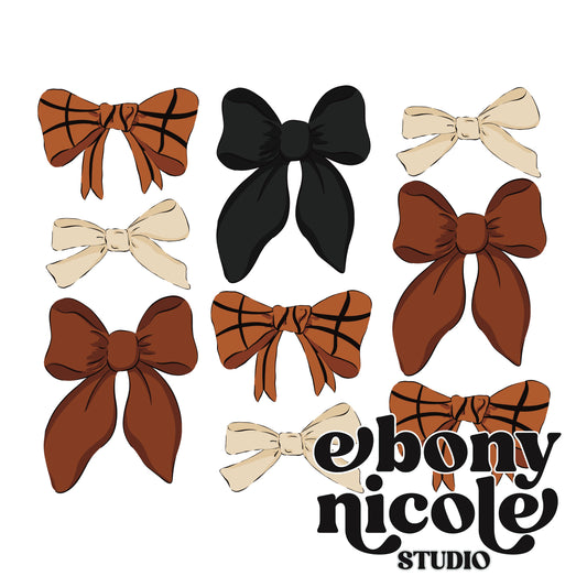 Basketball Variety Vintage Bow PNG