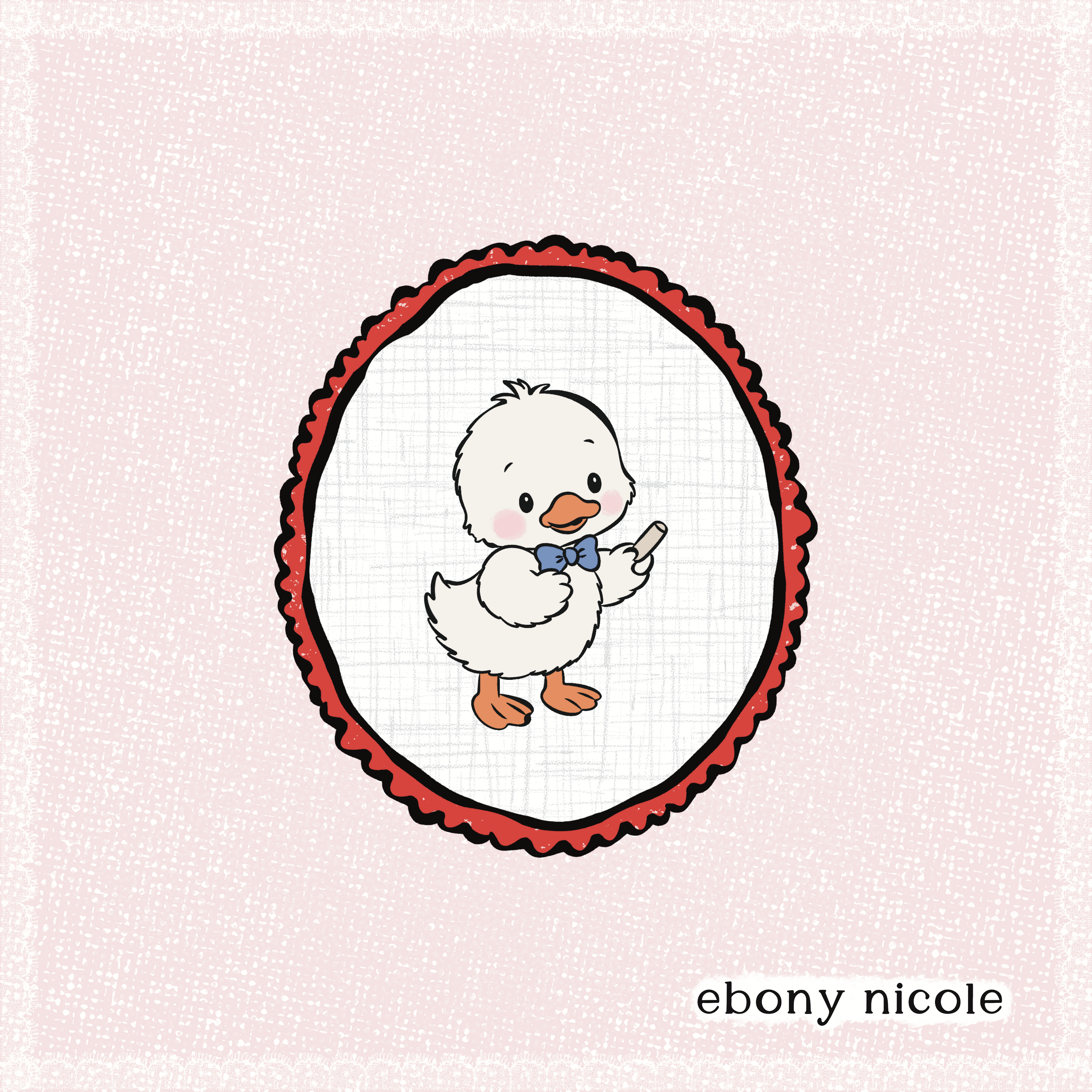 Clever Little Duck Standing w/Chalk PNG