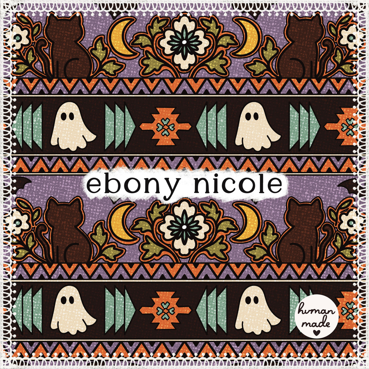 Vintage Purple Folk Halloween