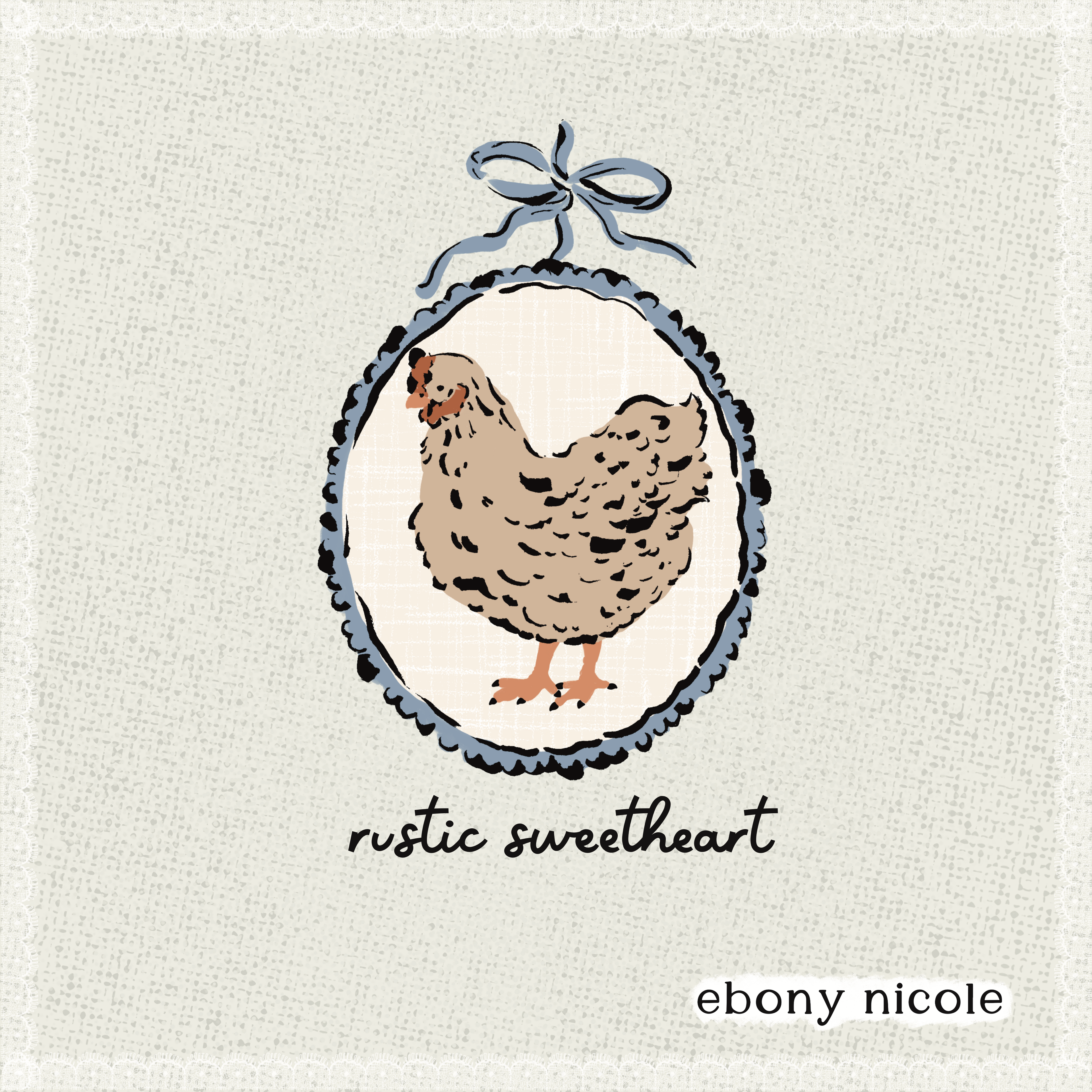 Heirloom Hen Rustic Sweetheart Blue PNG
